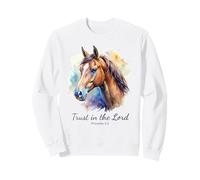 Proverbs 3:5 Trust in The Lord - Women Girls Horse (White) Sudadera