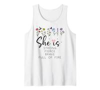 Proverbs 31 She is Strong Fierce Brave Full Fire Christian Camiseta sin Mangas