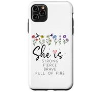 Proverbs 31 She is Strong Fierce Brave Full Fire Christian Carcasa para iPhone 11 Pro MAX