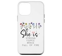 Proverbs 31 She is Strong Fierce Brave Full Fire Christian Carcasa para iPhone 12 Mini