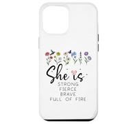 Proverbs 31 She is Strong Fierce Brave Full Fire Christian Carcasa para iPhone 12 Pro MAX