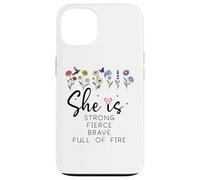 Proverbs 31 She is Strong Fierce Brave Full Fire Christian Carcasa para iPhone 13
