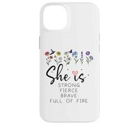 Proverbs 31 She is Strong Fierce Brave Full Fire Christian Carcasa para iPhone 14 Plus
