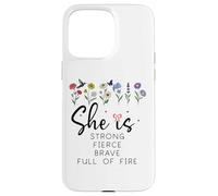 Proverbs 31 She is Strong Fierce Brave Full Fire Christian Carcasa para iPhone 15 Pro MAX