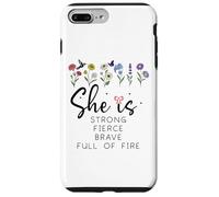 Proverbs 31 She is Strong Fierce Brave Full Fire Christian Carcasa para iPhone 7 Plus/8 Plus