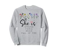 Proverbs 31 She is Strong Fierce Brave Full Fire Christian Sudadera