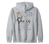 Proverbs 31 She is Strong Fierce Brave Full Fire Christian Sudadera con Capucha