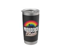 Providence Pride LGBT Lesbian Gay Bisexual Rainbow LGBTQ Vaso térmico de acero inoxidable de doble pared