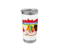 Providence Pride Rainbow Gay Pride Flag Funny LGBT Vaso térmico de acero inoxidable de doble pared