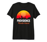 Providence Rhode Island Vintage Retro Sunset City State USA Camiseta Premium