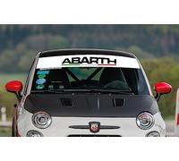 ProVinilos Parasol Luna Delantera Fondo Blanco con Letras impresión, Compatible con Modelos Abarth, Cristal Delantero en Pegatina 130x21cm, con Kit de instalación.