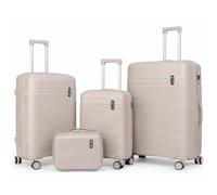PROVITERA Juego de 3 maletas rígidas de ABS, maletas rígidas M-L-XL con mango telescópico y 4 ruedas Easy Roll, candado con cerradura de código, trolley resistente de viaje, con equipaje de mano, 3+1