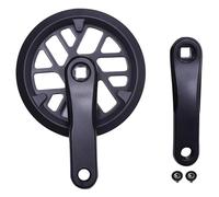 PROWHEEL Juego de bielas para niños y niños, 76 mm, 89 mm, 102 mm, 114 mm, 127 mm, 140 mm, 152 mm, 160 mm, 165 mm, 25 T, 28 T, 30 T, 32 T, 36T, con agujero cuadrado, doble rueda de cadena y protector