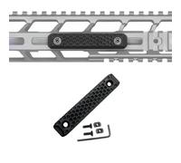 ProWildGear 2 unids/set aluminio CNC RS Handguar Rail Cover Fit for M-lok Compatible Handguard Systems Keymod Accessory (Black-8CM-Round Dot)