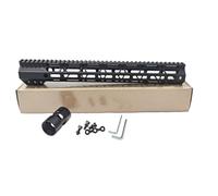 ProWildGear Metal 7 Inch 9 Inch 10 Inch 12 Inch 13.5 Inch 15 Inch AR15 Free Float for M-lok Compatible Handguard for Hunting Trail Rifle Scope Mount w/Steel Nut (black-15 Inch)