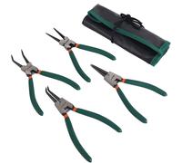 PROWIN 4 piezas de alicates de anillo de ondas internos/externos Conjunto de alicates de circlip de 7 pulgadas con acero recto/doblado Jaw CR-V para