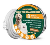 prowithlin Collar Antiparasitario para Perros - Collar Antipulgas Perros Natural, Ajustable e Impermeable, Protección hasta 8 Meses - 65cm - 1 Pieza