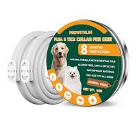 prowithlin Collar Antiparasitario para Perros - Collar Antipulgas Perros Natural, Ajustable e Impermeable, Protección hasta 8 Meses - 65cm - 2 Pieza