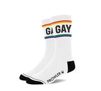 Prowler Calcetines Gay - Rainbow Pride Crew Calcetines con logotipo llamativo de pata | Cómoda mezcla de algodón, talla única