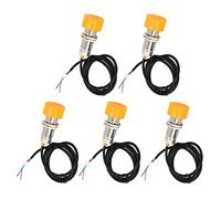 Proximity Switch Sensor PNP Normally Open 20mm Detection IP65 Waterproof Round Proximity Sensor Detector 90 250VDC High Strength ABS Plastic 5 Pcs Set for Industrial Automation