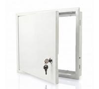 PROXINOVA Tapa Cuadro Electrico 40x40 cm Trampilla Pladur con Llave Puerta Metálica Blanca para Contador Luz Agua Registro Técnico Panel Acceso Pared y Techo