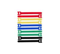 ProXtend Cinta Adhesiva de Velcro 15cm x 12mm, Multi, Paquete de 10 Unidades