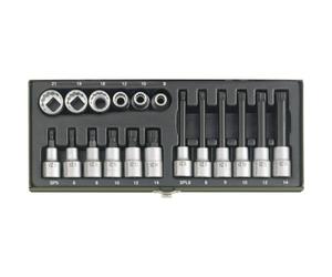 PROXXON 23 296 Kit Especial para Tornillos de Cabeza Estriada XZN 1/2", 18 Piezas, gris