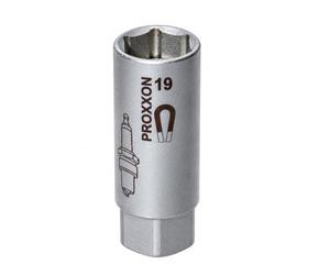 Proxxon 23 395 Vaso Bujía de 1/2" con Inserción Magnética, Tamaño 19mm, Longitud 70mm