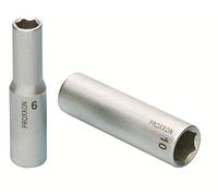 PROXXON 23 534 Vaso Largos de 3/8" para Pernos Roscados Sobresalidos Largos, Tamaño 9mm, Longitud Total 46mm, metal