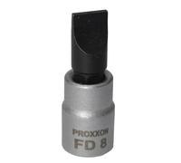 Proxxon 23 742 Vaso y Punta Planos de 1/4", Tamaño FD 8mm, Longitud Total 33mm