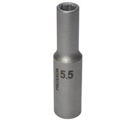 Proxxon 23 769 Vaso Largos de 1/4" para Pernos Roscados muy Salientes, Tamaño 5.5mm, Longitud Total 50mm