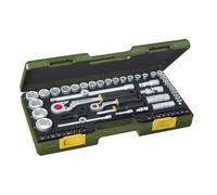 PROXXON 23286 2223286-Estuche Industrial 1/2" + 1/4" pcs, 0 V, Multicolor, 10.2 cm, Set de 65 Piezas
