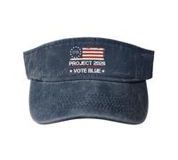 Proyecto 2026: Vota Azul, Salva La Democracia Visera Sombrero Gorra Visor Ajustable Protección UV Visera Deportiva para Tenis Deportes Ciclismo