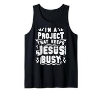 Proyecto De Fe Cristiana Que Mantiene Ocupado A Jesús Camiseta sin Mangas