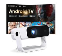 Proyector 1080P Nativo con Android 14, 4K Soportado 240 ANSI, Mini Proyector Portátil con Enfoque Eléctrico y Corrección Automática, Soporte 360° WiFi 6 Bluetooth 5.2 para Móvil PC Cine en Casa