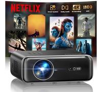 Proyector 4K【1100 ANSI/Netflix Oficial/Dolby】 Smart Proyector 4K Portátil Auto Focus/Keystone WiFi Bluetooth FHD 1080P, WiMiUS Proyectors WiFi6 Exterior Zoom 50% para Cine en Casa/PPT Doble HDMI/USB