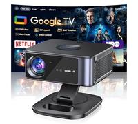 Proyector 4K【1500 ANSI/Google TV/Netflix Oficial】 Horlat 38000Lúmenes Proyector Portátil, Gira 360 °,Full HD 1080P Nativo, WiFi6 &Bluetooth 5.2, Control de Voz Projector en Casa/Exterior