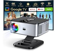 Proyector 4K【1500 ANSI/Google TV/Netflix Oficial】Horlat Proyector 38000Lúmenes Full HD 1080P Nativo,Auto Enfoque,Corrección y Evitación, WiFi6 &Bluetooth 5.2, Control de Voz Projector en Casa/Exterior