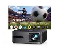Proyector 4K | 2200 ANSI Brillo | Google TV 14.0 Integrado | Audio Dolby 40W| Proyector FHD 1080P Nativo, Enfoque Automático e IA Calibración, 2+32GB, HDMI 2.1, MEMC HDR10 para Cine en Casa y Exterior
