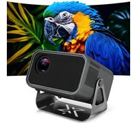 Proyector 4K 500 Lúmenes ANSI, 1080P Nativo, con Enfoque Automático y Corrección Trapezoidal, WiFi 6, Bluetooth 5.0, Proyector Portátil para Dormitorio y Cine en Casa