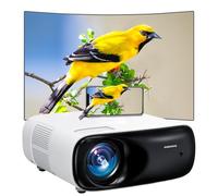 Proyector 4K con Wifi 6 y Bluetooth, ABoolon P6 1000 ASIN Proyector de películas al aire última intervensión con visualización de 500 pulgadas, corrección de piedra clave 6D, zoom 50%, PPT, proyector
