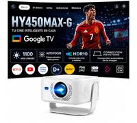 Proyector 4K | Google TV Certificado | 1080P Nativo Full HD | 1100 ANSI Lúmenes | Auto Focus & Keystone | HDR10 | WiFi 6 | Bluetooth 5.2 | Compatible Chromecast & Fire Stick | Cine y Gaming