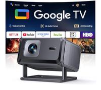 Proyector 4K【Google TV/Official Apps/Auto Focus/Keystone】Proyector Portatil App Integrada Control del lenguaje 1080P FHD Nativo,WiFi 6 & Bluetooth SmartProyector para Movil/Exterior/Cine en Casa/Techo