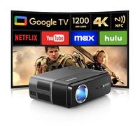 Proyector 4K HDR Google TV con licencia Netflix 1400 ANSI Ultra HD proyector inteligente portátil con Wifi6 y Bluetooth, HDMI eARC, Dolby Audio, NFC, enfoque automático para cine en casa, películas al