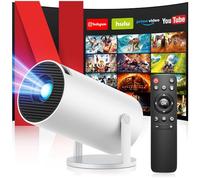 Proyector 4K, Mini Proyector con WiFi 6 BT 5.4, Portátil Videoproyector con Android 11.0 y Keystone Automático, 230 ANSI Enfoque Eléctrico, Compatible con HDMI/USB/TV Stick/Laptop, Blanco