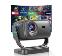 Proyector 4K, [Netflix & App Integrada] Proyector Portatil 180° Rotación con WiFi 6 Bluetooth 5.2, 26000 Lúmenes Proyector Soporte 4K, Projector de Cine TV Supporto Zoom Eléctrico Enfoque Keyston