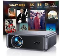 Proyector 4K【Netflix Oficial/1000 ANSI/Dolby】 Smart Proyector 4K Auto Focus/Keystone WiFi Bluetooth FHD 1080P con HDR10, Apps Oficiales Proyectors Portátil WiFi6 Cine en Casa/Exterior/Regalo HDMI ARC