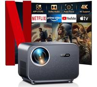 Proyector 4K【Netflix Oficial/Dolby Audio/Enfoque Automático】 VGKE 30000 Lúmenes 1080P Nativo y Soporte 4K, Proyector Portátil con WiFi y Bluetooth para Movil/Exterior/Cine en Casa