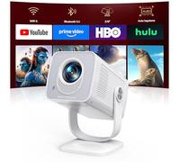 Proyector 4K【Official Google TV/Netflix/Auto Focus/Keystone】 Proyector Portátil Control del lenguaje 1080P Nativo Full HD,WiFi 6 & Bluetooth 5.4,SmartProyector para Movil/Exterior Blanco