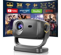 Proyector 4K, Proyector Portatil 180° Rotación con Android TV, 26000 Lúm Proyector de Cine Supporto Zoom Eléctrico Enfoque Keystone WiFi y Bluetooth, Nativo 1080P Proyector Portable con HDMI Cable